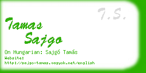 tamas sajgo business card