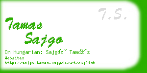 tamas sajgo business card